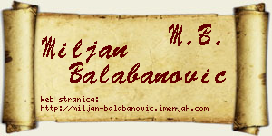 Miljan Balabanović vizit kartica